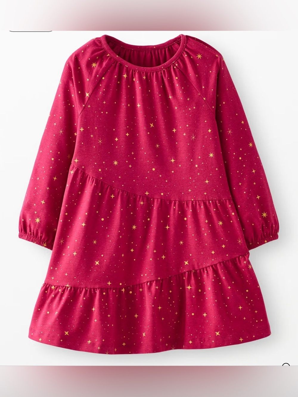 Hanna Andersson Red Tiered Holiday Sparkle Star Dress ✨🆕🎄
